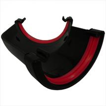 Black 112mm Half Round Gutter 135 Degree Angle