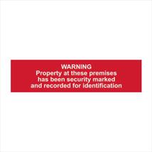 Property Security Marked Red / White 200 x 50mm