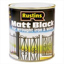 Rustins Matt Black Paint Quick Drying 250ml