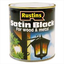 Rustins Satin Black Paint Quick Drying 250ml