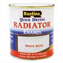 Rustins Quick Dry Radiator Enamel Paint Satin White 250ml